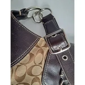 バッグ Coach Shoulder Hobo Bag Signature 10243 Coach Signature No. E06K-10243 Brown Leather & Material